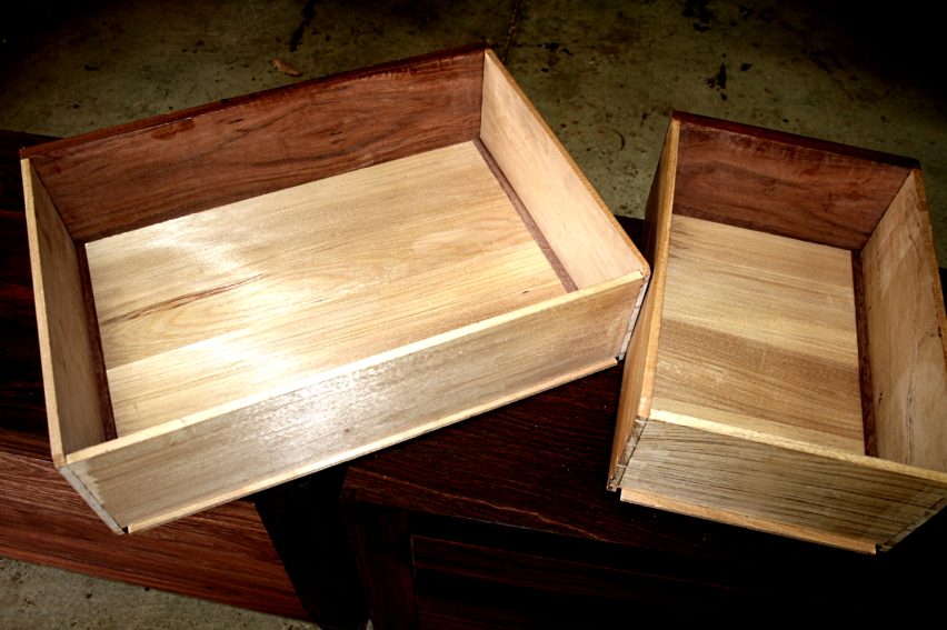 Inthe picture below the slips can be seen on the inside of each drawer.